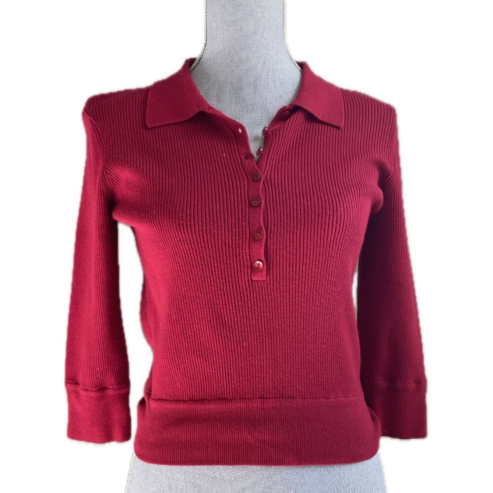 I.N.C. Red Pull Over Sweater Cropped Size Medium